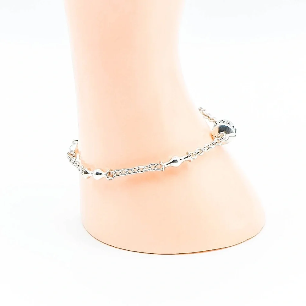 PANDORA FIVE STATION CLIP CAPTURE STERLING SILVER BRACELET WITH PANDORA CLASP - Picture 3 of 5